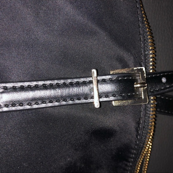 Kate Spade Black Nylon Tote With Leather Strap, Gold Hardware. - Picture 4 of 5